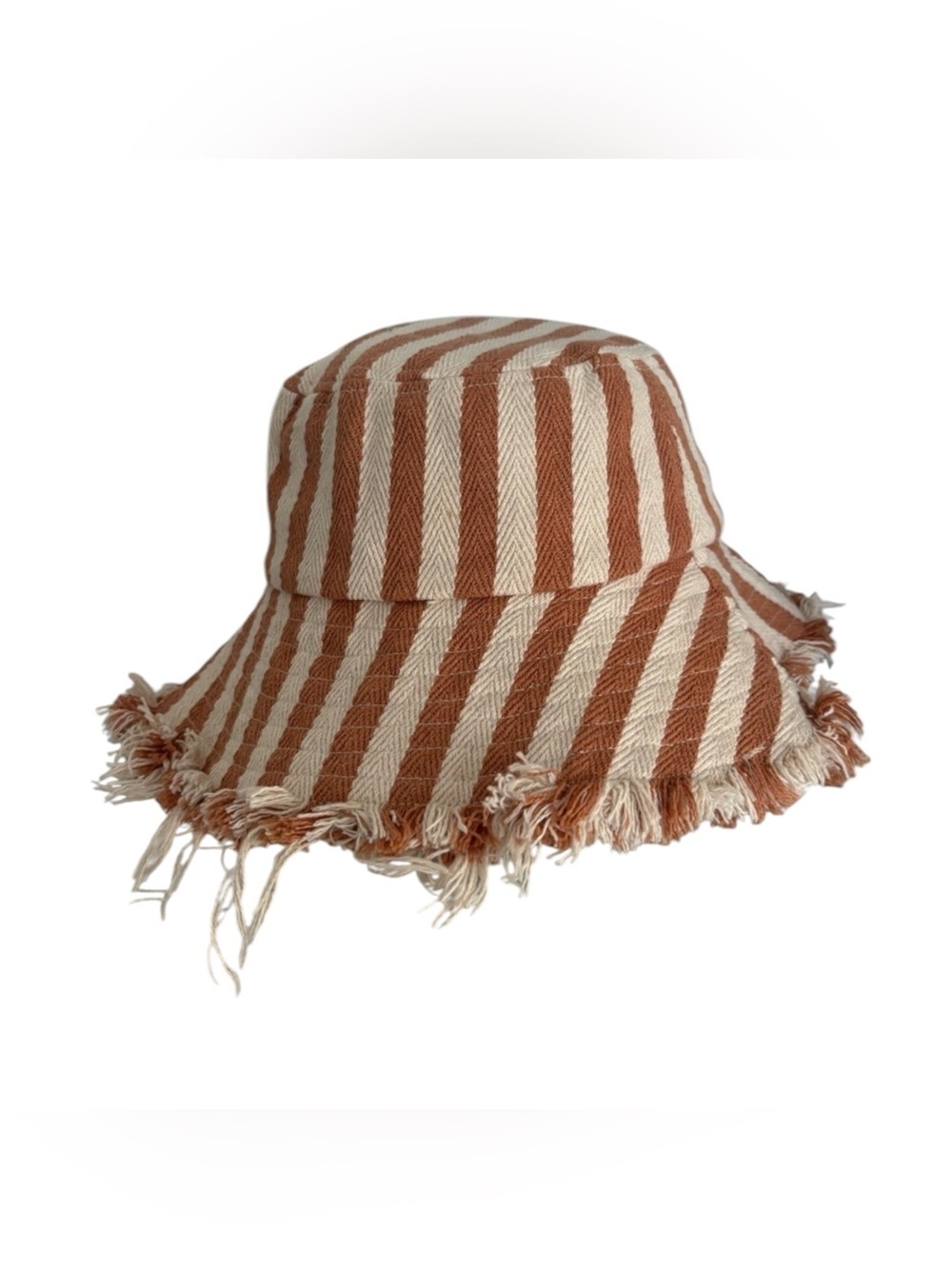 Fringe Striped Bucket Hat